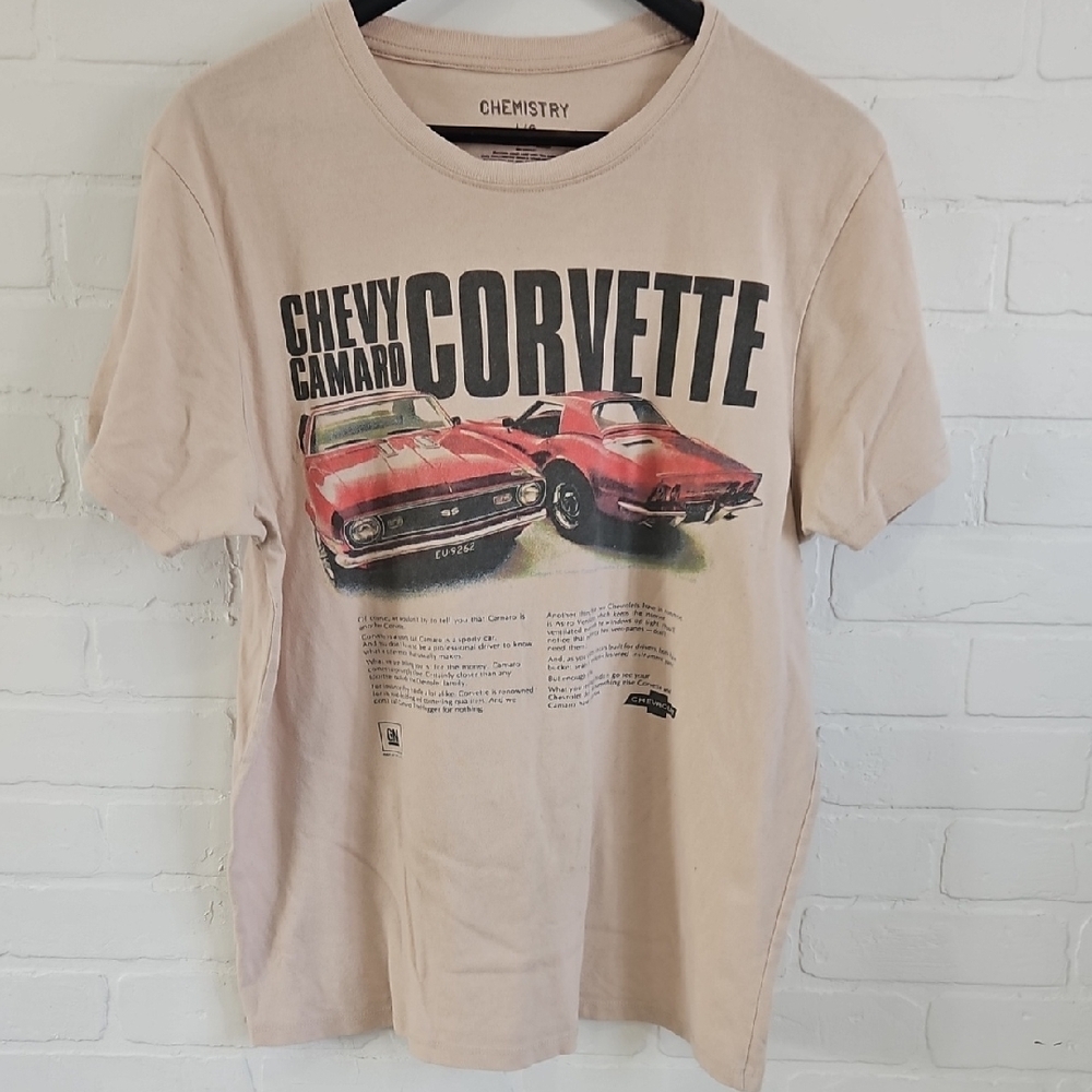 2/$10 Chemistry Beige Chevy Camaro Corvette Men's Shirt